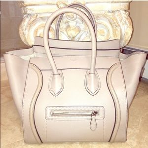 Celine tan leather large luggage